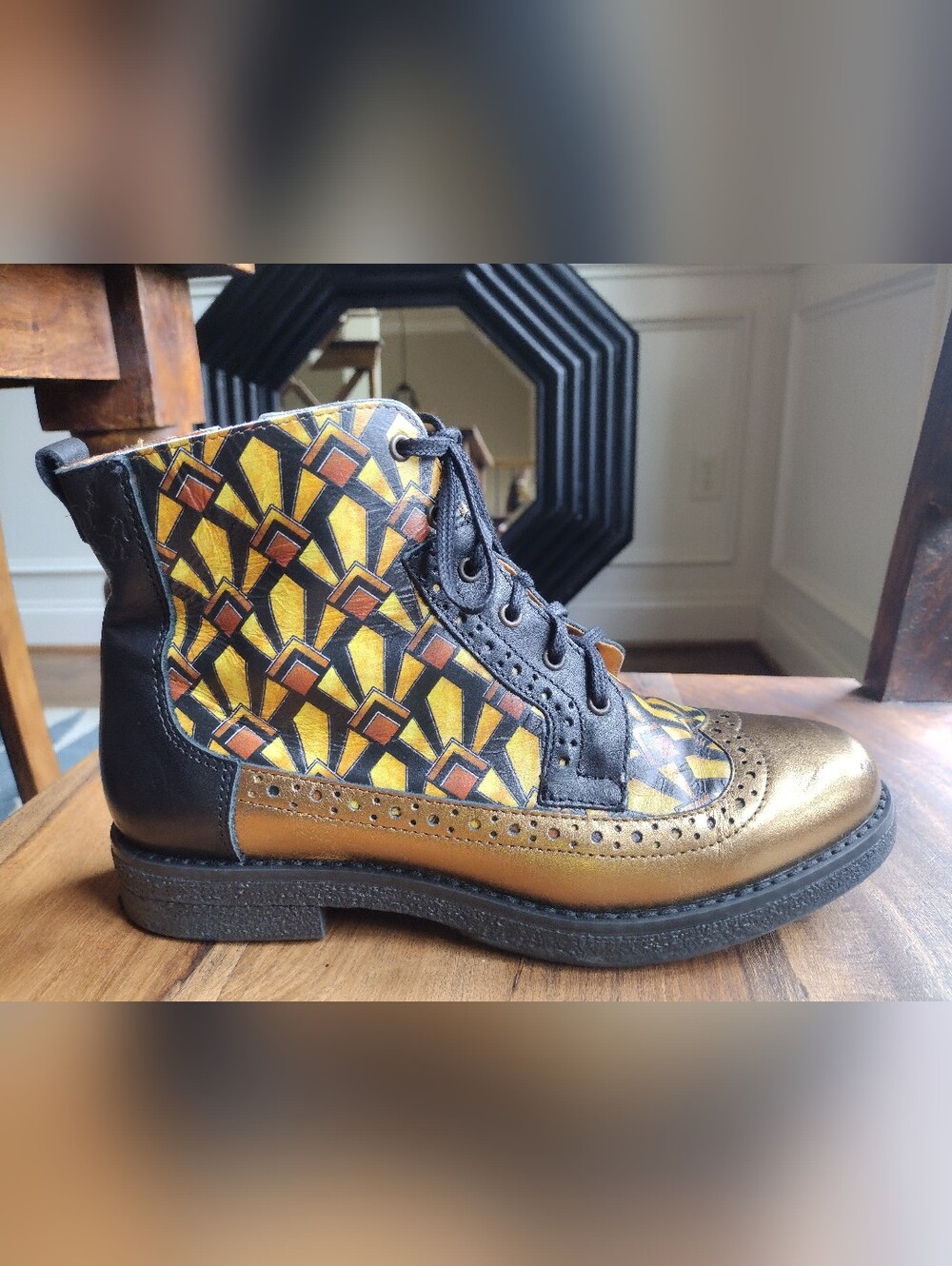 Embassy London Leather Hatter Moto Boots Size 40 (9-9.5)